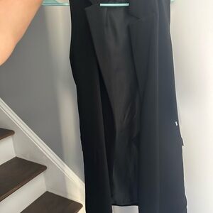 Stylish Black Sleeveless Blazer Vest Dress